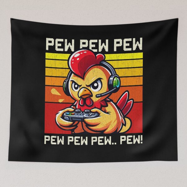 Item preview, Funny Chicken Vintage Gamer Videogames Pew Zoo Boys Girls Kids designed and sold by rafaeltto.