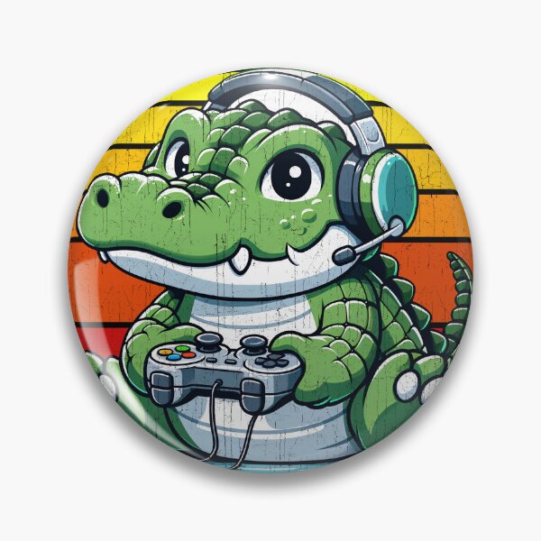 Item preview, Funny Crocodile Vintage Gamer Videogames Pew Zoo Boys Girls Kids designed and sold by rafaeltto.