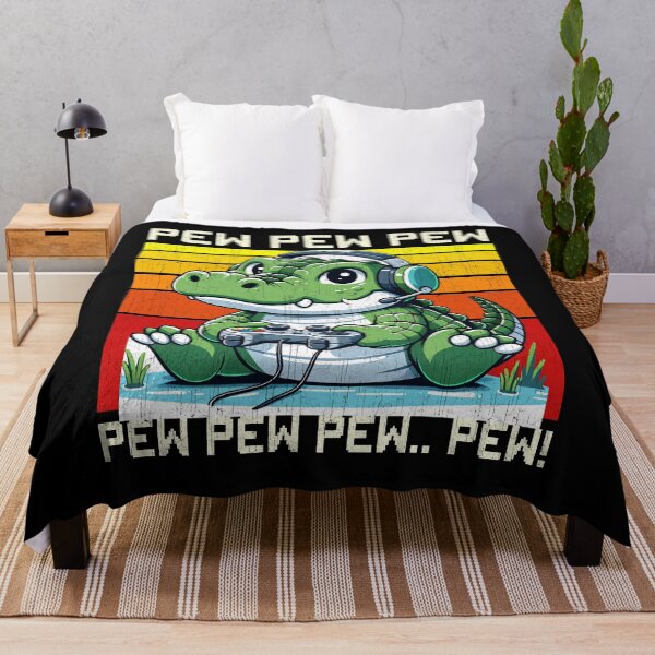 Item preview, Funny Crocodile Vintage Gamer Videogames Pew Zoo Boys Girls Kids designed and sold by rafaeltto.