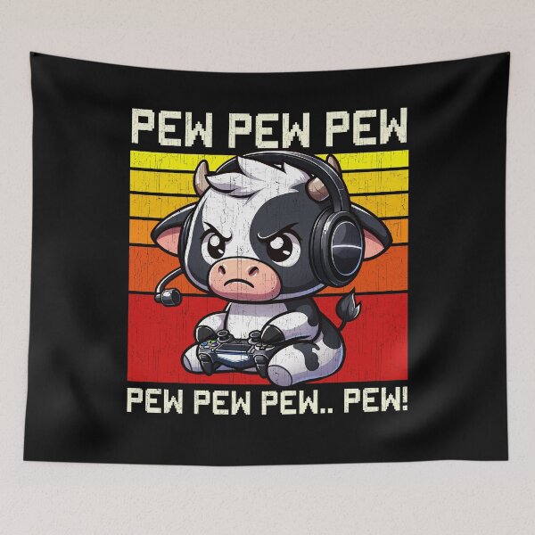 Item preview, Funny Cow Vintage Gamer Videogames Pew Zoo Boys Girls Kids designed and sold by rafaeltto.