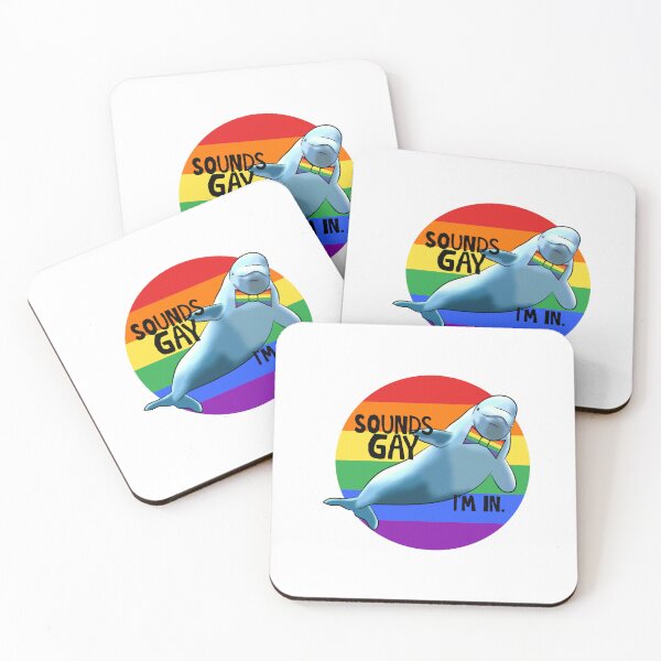 Item preview, sounds gay, i'm in - rainbow bowtie beluga whale designed and sold by thecamillest.