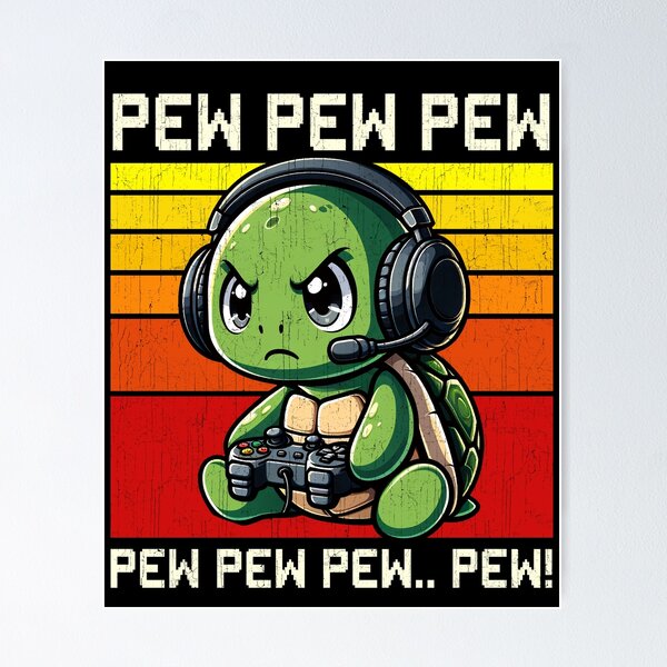 Item preview, Funny Turtle Vintage Gamer Videogames Pew Zoo Boys Girls Kids designed and sold by rafaeltto.
