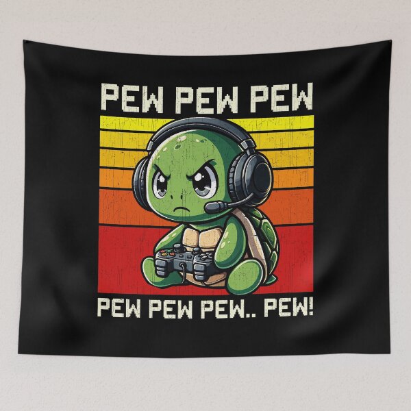 Item preview, Funny Turtle Vintage Gamer Videogames Pew Zoo Boys Girls Kids designed and sold by rafaeltto.