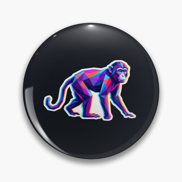 Item preview, Chimpanzee Low Poly Sticker – Colorful Vector Art for Geometry Fans designed and sold by bsbd-action.