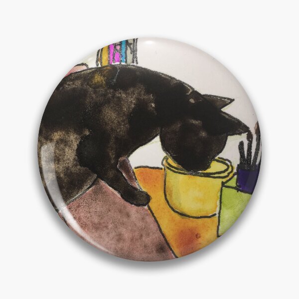 Item preview, Black Cat Stealing a Lick designed and sold by dkatiepowellart.