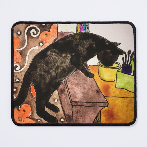 Item preview, Black Cat Stealing a Lick designed and sold by dkatiepowellart.