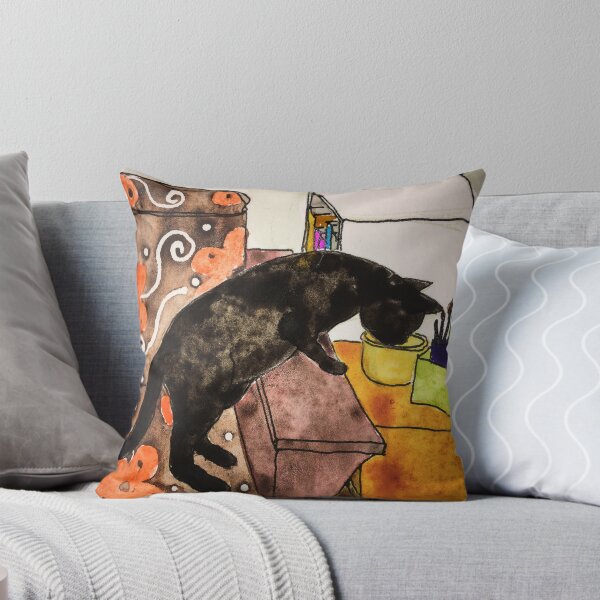 Item preview, Black Cat Stealing a Lick designed and sold by dkatiepowellart.
