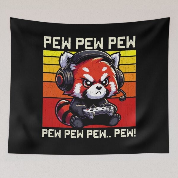Item preview, Funny Red Panda Vintage Gamer Videogames Pew Zoo Boys Girls Kids designed and sold by rafaeltto.