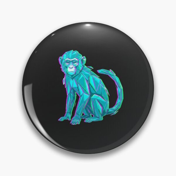 Item preview, Neon Turquoise Monkey Sticker – Bright Ape Design for Vaporwave Enthusiasts designed and sold by bsbd-action.