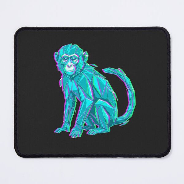 Item preview, Neon Turquoise Monkey Sticker – Bright Ape Design for Vaporwave Enthusiasts designed and sold by bsbd-action.