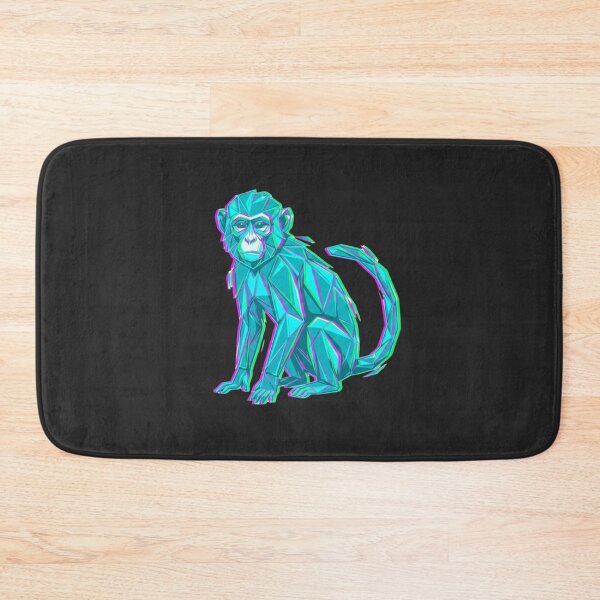 Item preview, Neon Turquoise Monkey Sticker – Bright Ape Design for Vaporwave Enthusiasts designed and sold by bsbd-action.