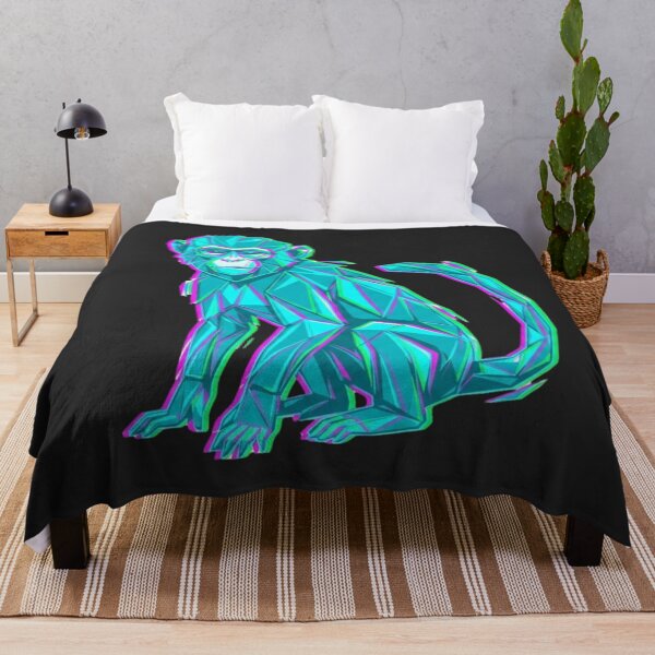 Item preview, Neon Turquoise Monkey Sticker – Bright Ape Design for Vaporwave Enthusiasts designed and sold by bsbd-action.
