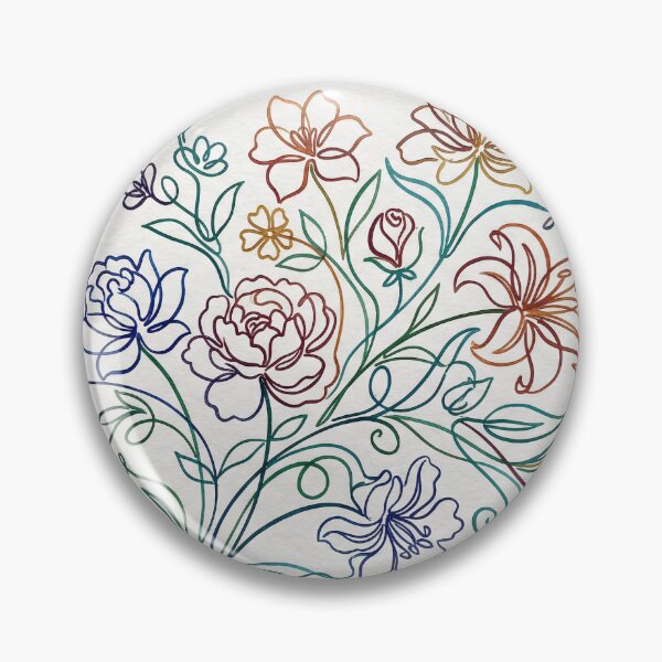 Item preview, Colorful Continuous Line Floral Bouquet Illustration designed and sold by PixorStudio.
