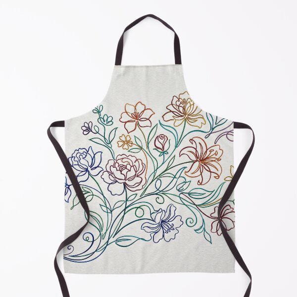 Item preview, Colorful Continuous Line Floral Bouquet Illustration designed and sold by PixorStudio.