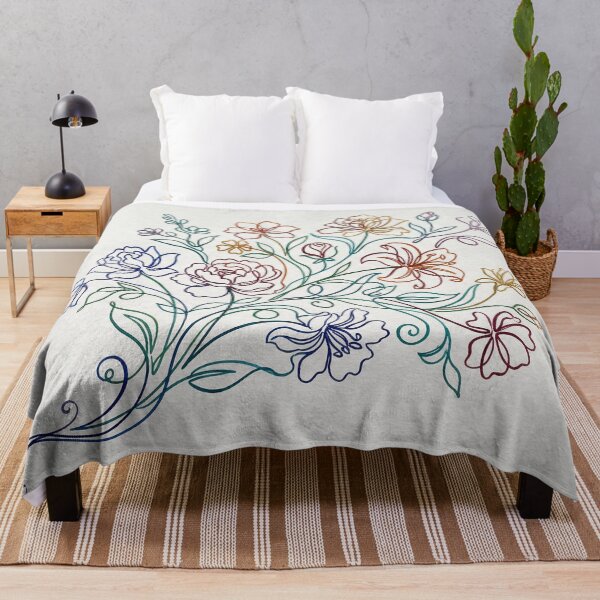 Item preview, Colorful Continuous Line Floral Bouquet Illustration designed and sold by PixorStudio.