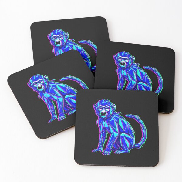 Item preview, Electric Blue Ape Sticker – Geometric Art Decal for Tech Decoration designed and sold by bsbd-action.