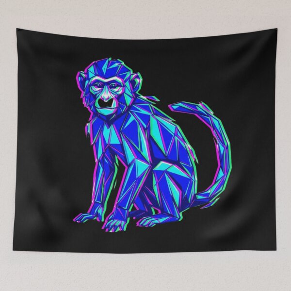 Item preview, Electric Blue Ape Sticker – Geometric Art Decal for Tech Decoration designed and sold by bsbd-action.