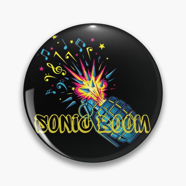 Item preview, Sonic Boom – Explosive Music Grenade Neon Pop Art designed and sold by CrimsonChords.