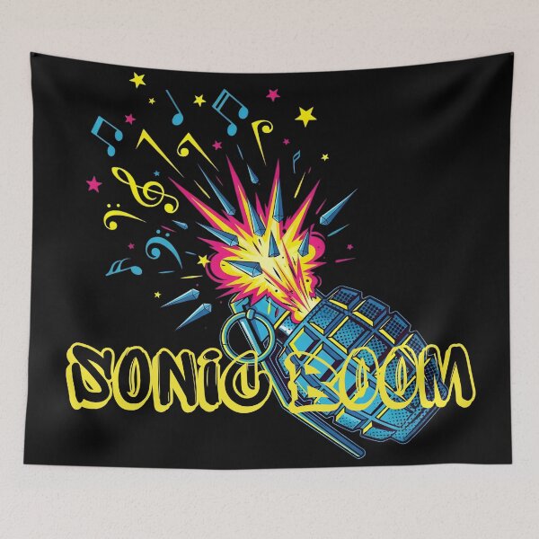 Item preview, Sonic Boom – Explosive Music Grenade Neon Pop Art designed and sold by CrimsonChords.