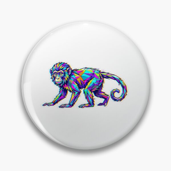 Item preview, Multicolor Glitch Monkey Sticker – Psychedelic Monkey Art for Creative Minds designed and sold by bsbd-action.