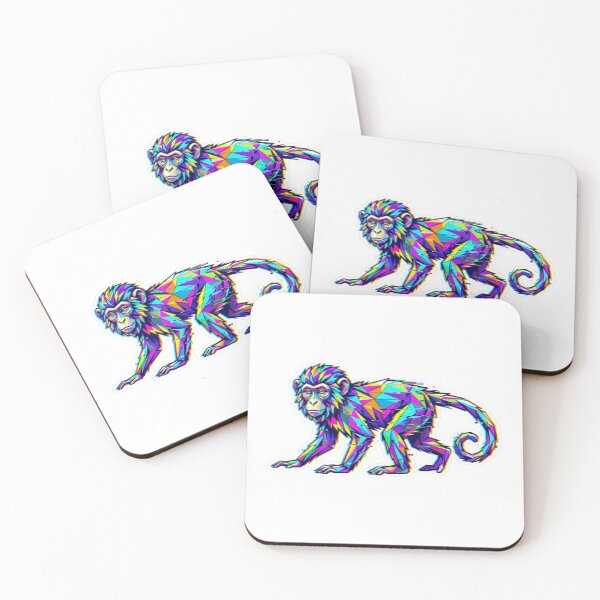 Item preview, Multicolor Glitch Monkey Sticker – Psychedelic Monkey Art for Creative Minds designed and sold by bsbd-action.