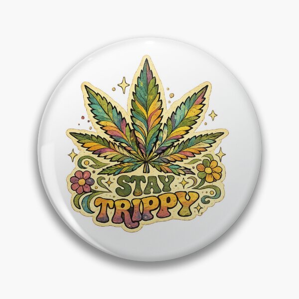 Item preview, Stay Trippy – Retro Psychedelic Leaf Sticker designed and sold by AMANINA.STORE.
