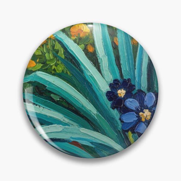 Item preview, Impasto Blue Flowers Garden Oil Painting Texture Scene designed and sold by PixorStudio.