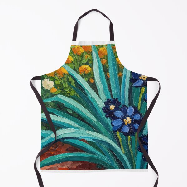 Item preview, Impasto Blue Flowers Garden Oil Painting Texture Scene designed and sold by PixorStudio.