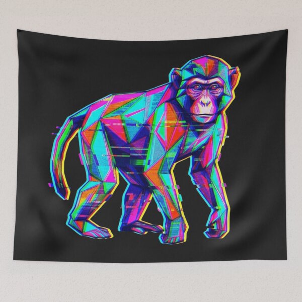 Item preview, Retro Glitch Monkey Sticker – Vintage TV Style Decal for Vintage Lovers designed and sold by bsbd-action.