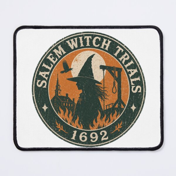 Item preview, Salem Witch Trials 1692 Vintage Badge Halloween True Crime Dark History Witch Gift designed and sold by Amnesia-Proto.