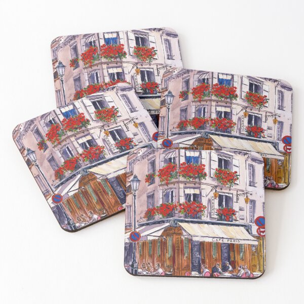 Item preview, Paris-Inspired Café Art | French Corner Restaurant Wall Print designed and sold by CARRAANN.