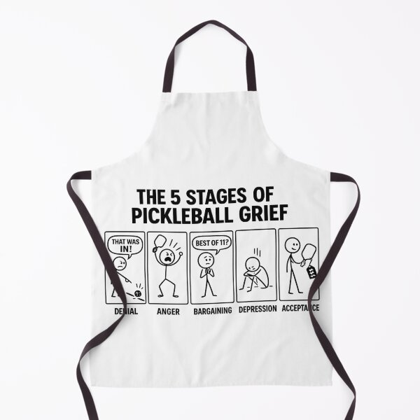 Item preview, “The Five Stages of Pickleball Grief” designed and sold by Mindful56.