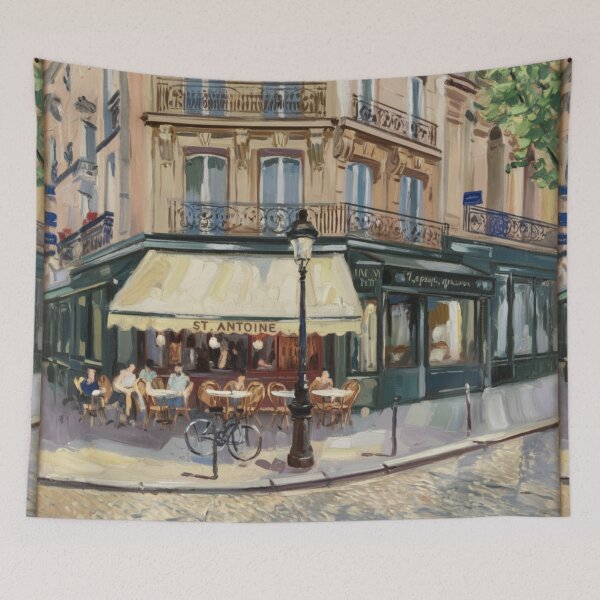 Item preview, Café St. Antoine, Paris | Impressionist Painting  designed and sold by CARRAANN.