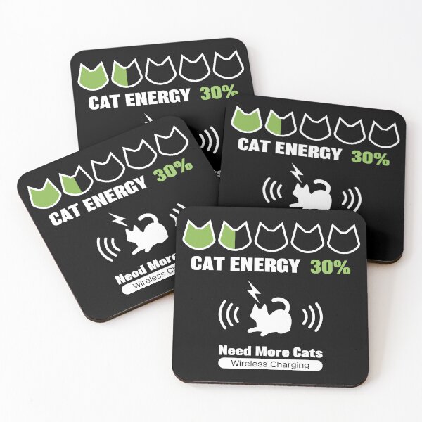 Item preview, Cat Energy 30% - Funny Cat Battery Charge Design_BK designed and sold by AckeeWolf.