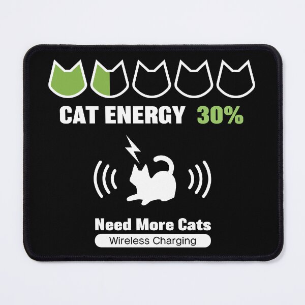 Item preview, Cat Energy 30% - Funny Cat Battery Charge Design_BK designed and sold by AckeeWolf.