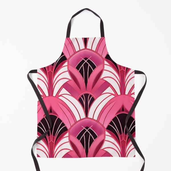 Aperçu de l'œuvre Motif Art déco rose-magenta, blanc et noir créée et vendue par DEC02.