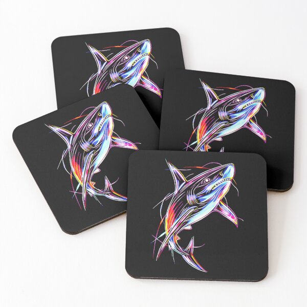 Item preview, Vibrant Neon Shark Glow Pop Art designed and sold by RamyGallery.