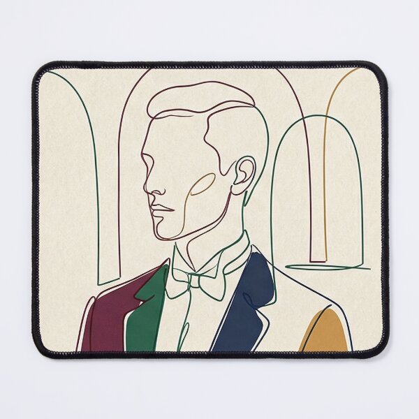 Item preview, Minimalist Color Block Line Art Formal Portrait Illustration designed and sold by PixorStudio.