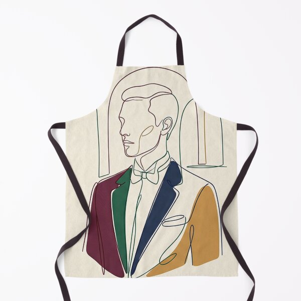 Item preview, Minimalist Color Block Line Art Formal Portrait Illustration designed and sold by PixorStudio.