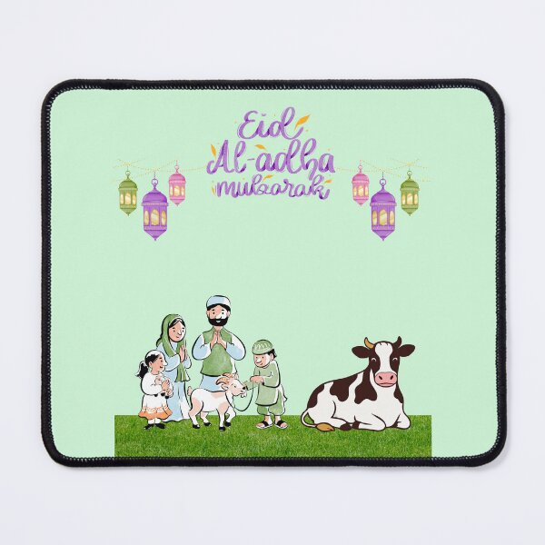 Item preview, Eid Ul Adha Mubarak Cute Family with Goat & Cow Design – Islamic Festival Aesthetic for Stickers, T-Shirts & Gifts designed and sold by SyedaPrints.