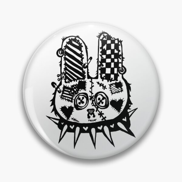 Item preview, Greyscale Punk Patchwork Plush Bunny designed and sold by KayTurtless.