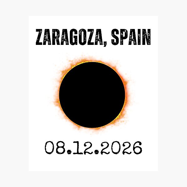 Item preview, Zaragoza Spain 2026 Total Sun Obscuration designed and sold by snowry.