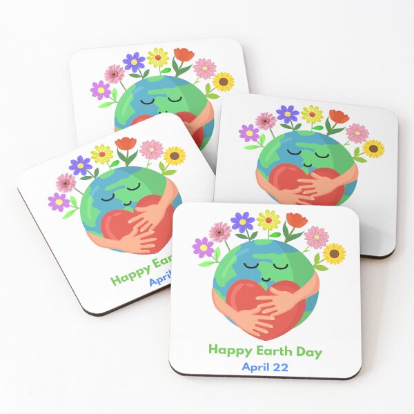 Item preview, Happy Earth Day April 22 Cute Smiling Earth Hugging Heart Design – Eco Friendly Aesthetic for Stickers, T-Shirts & Gifts designed and sold by SyedaPrints.