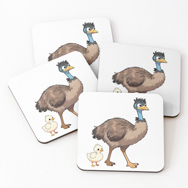 Item preview, Emu with baby designed and sold by Mia's Menagerie.