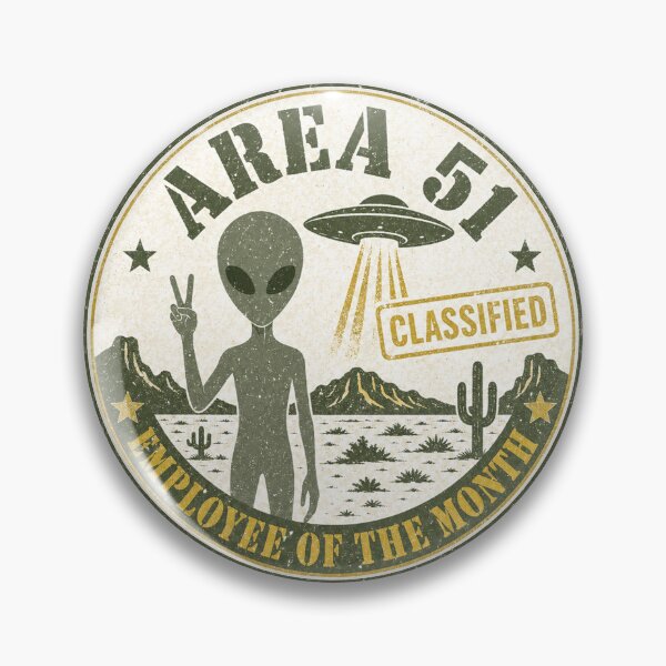 Item preview, Area 51 Employee of the Month Vintage UFO Alien Conspiracy Humor Gift Classified designed and sold by Amnesia-Proto.