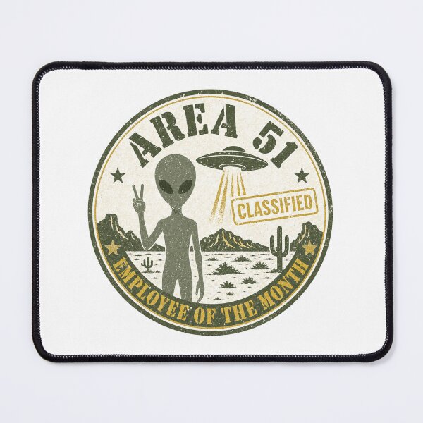Item preview, Area 51 Employee of the Month Vintage UFO Alien Conspiracy Humor Gift Classified designed and sold by Amnesia-Proto.