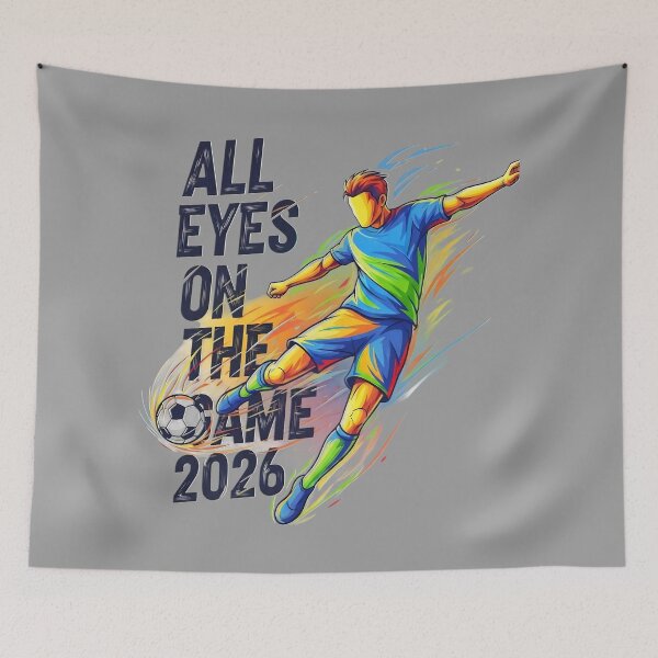 Item preview, All Eyes On The Game 2026 Dynamic Soccer Action Graphic Hoodie  designed and sold by UrbanPrts.
