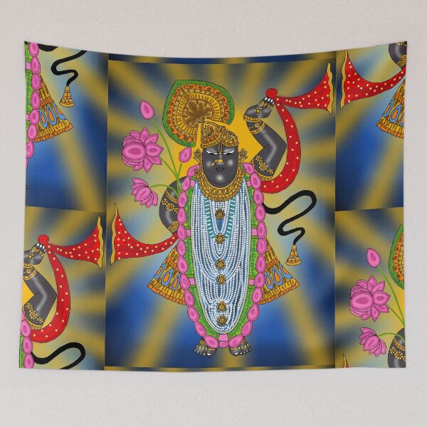 Item preview, Shreenathji Spiritual Artwork – Krishna Devotional Hindu Design designed and sold by Harshit_Digital_Arts.