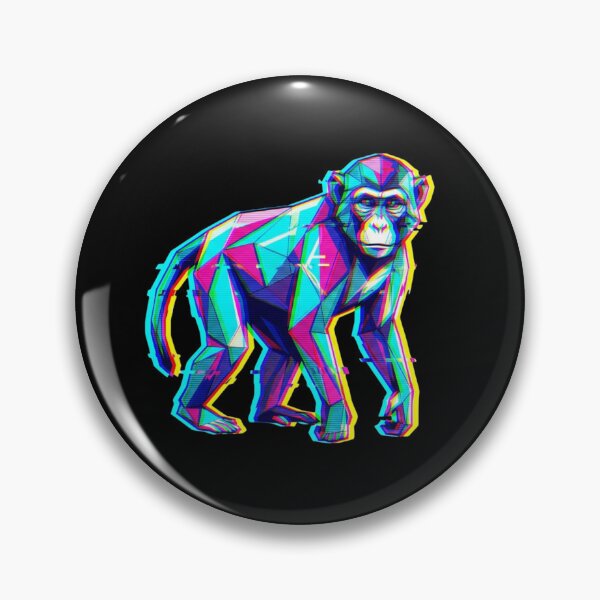 Item preview, Synthwave Glitch Ape Sticker – Neon Color Design for Gamer Culture designed and sold by bsbd-action.
