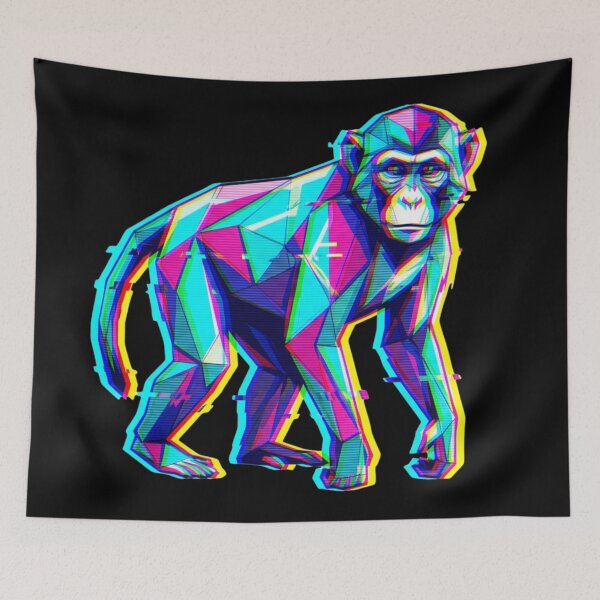 Item preview, Synthwave Glitch Ape Sticker – Neon Color Design for Gamer Culture designed and sold by bsbd-action.